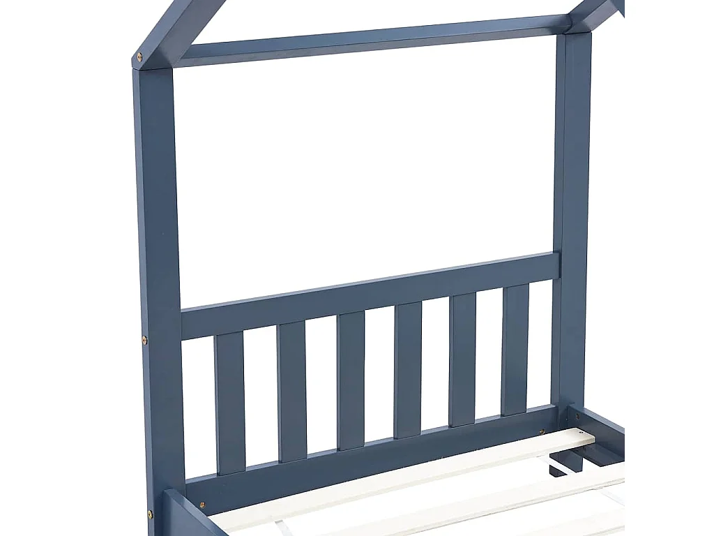 Estrutura de cama infantil Cinza Madeira maciça de pinho 80x160 cm
