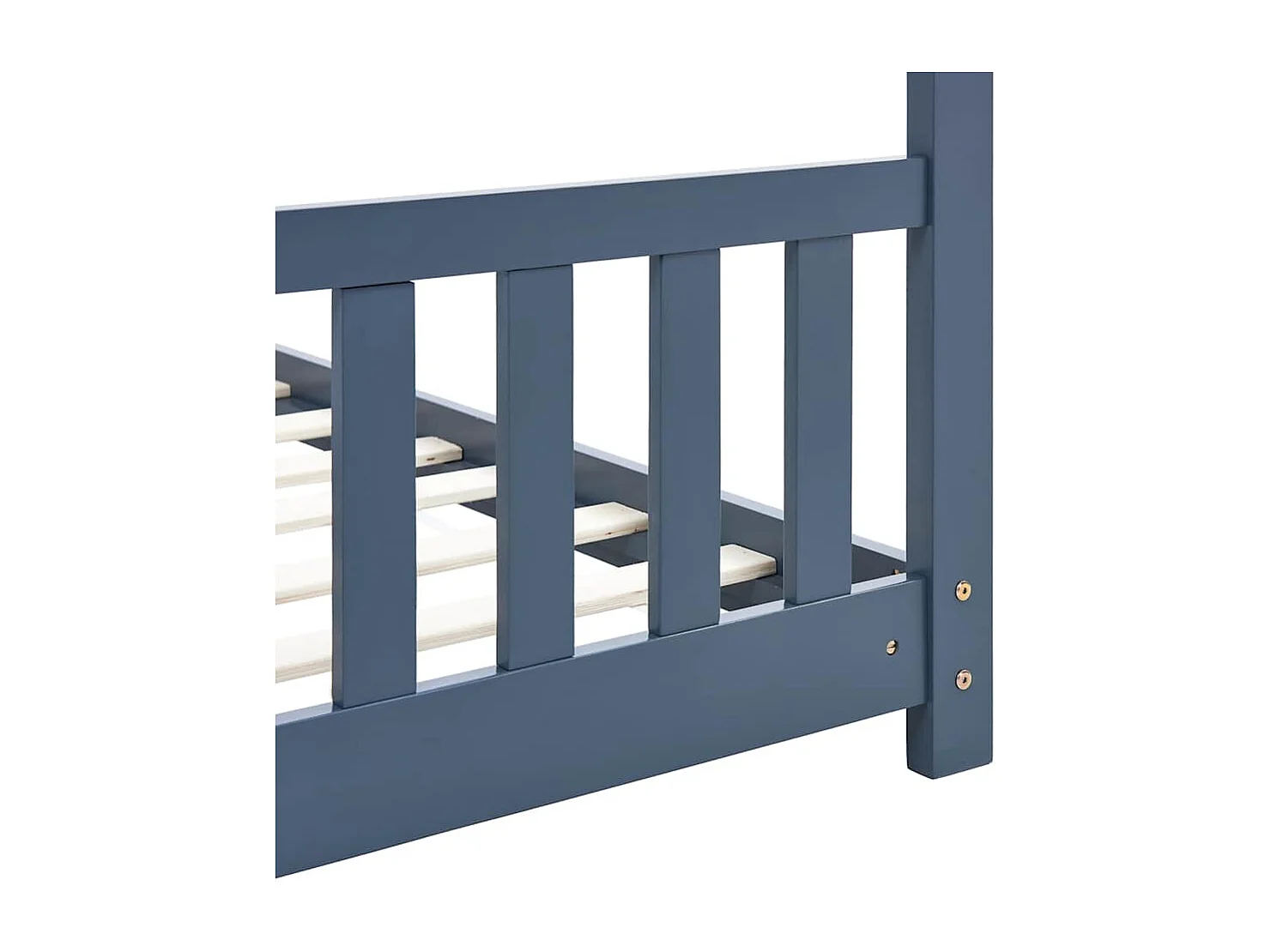 Estrutura de cama infantil Cinza Madeira maciça de pinho 80x160 cm