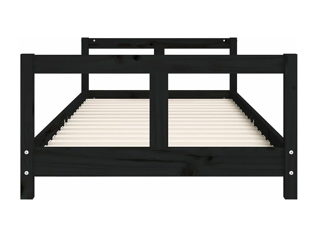 Cadre de lit pour enfants noir 80x200 cm bois de pin massif