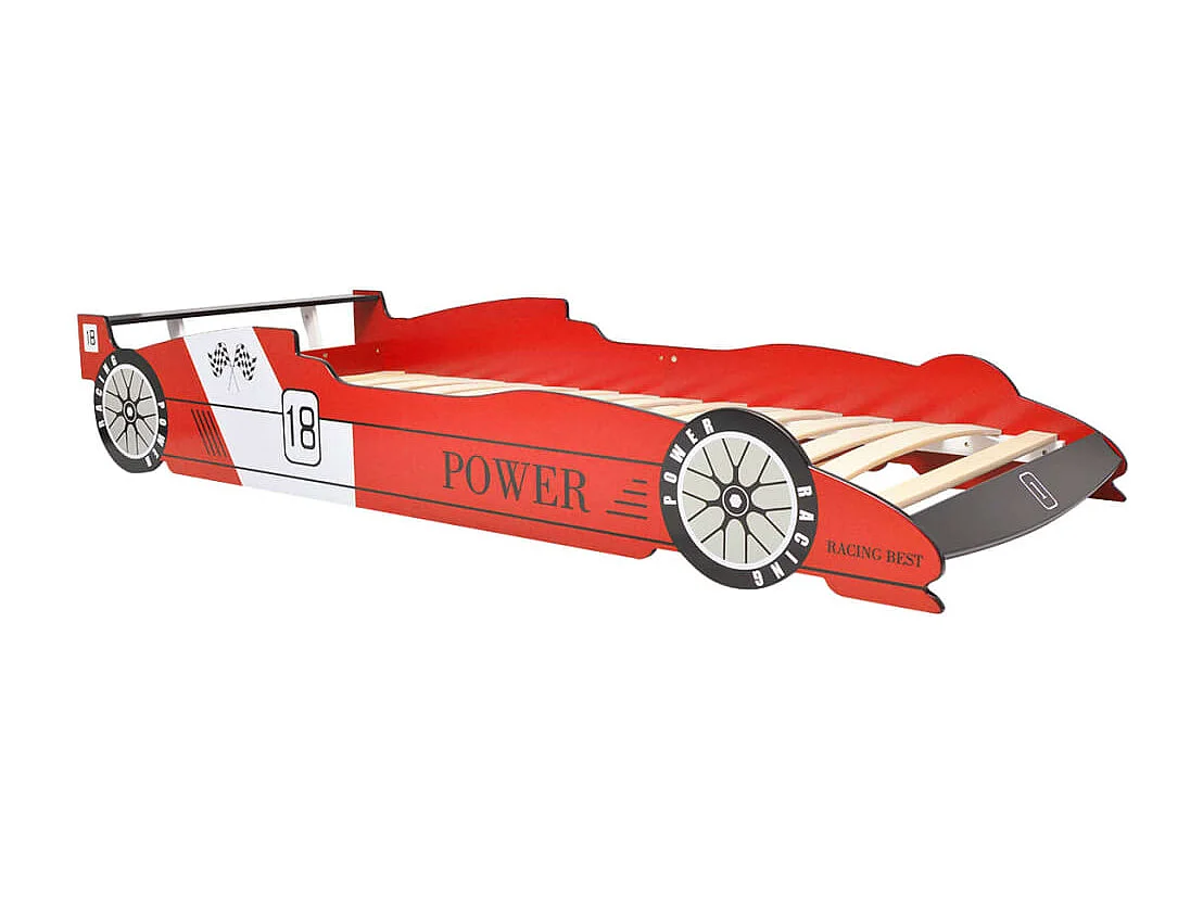 Raceautobed voor kinderen met LED 90 x 200 cm Rood
