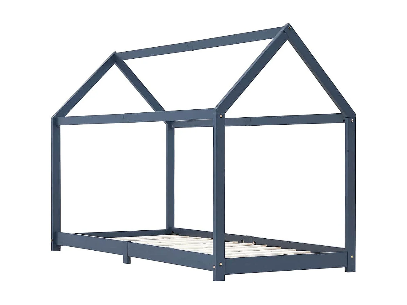 Estructura de cama infantil Gris Madera maciza de pino 90 x 200 cm