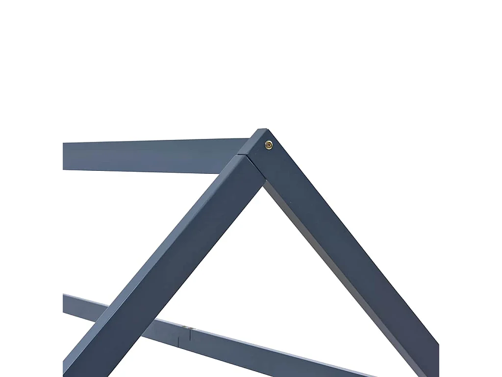 Estructura de cama infantil Gris Madera maciza de pino 90 x 200 cm