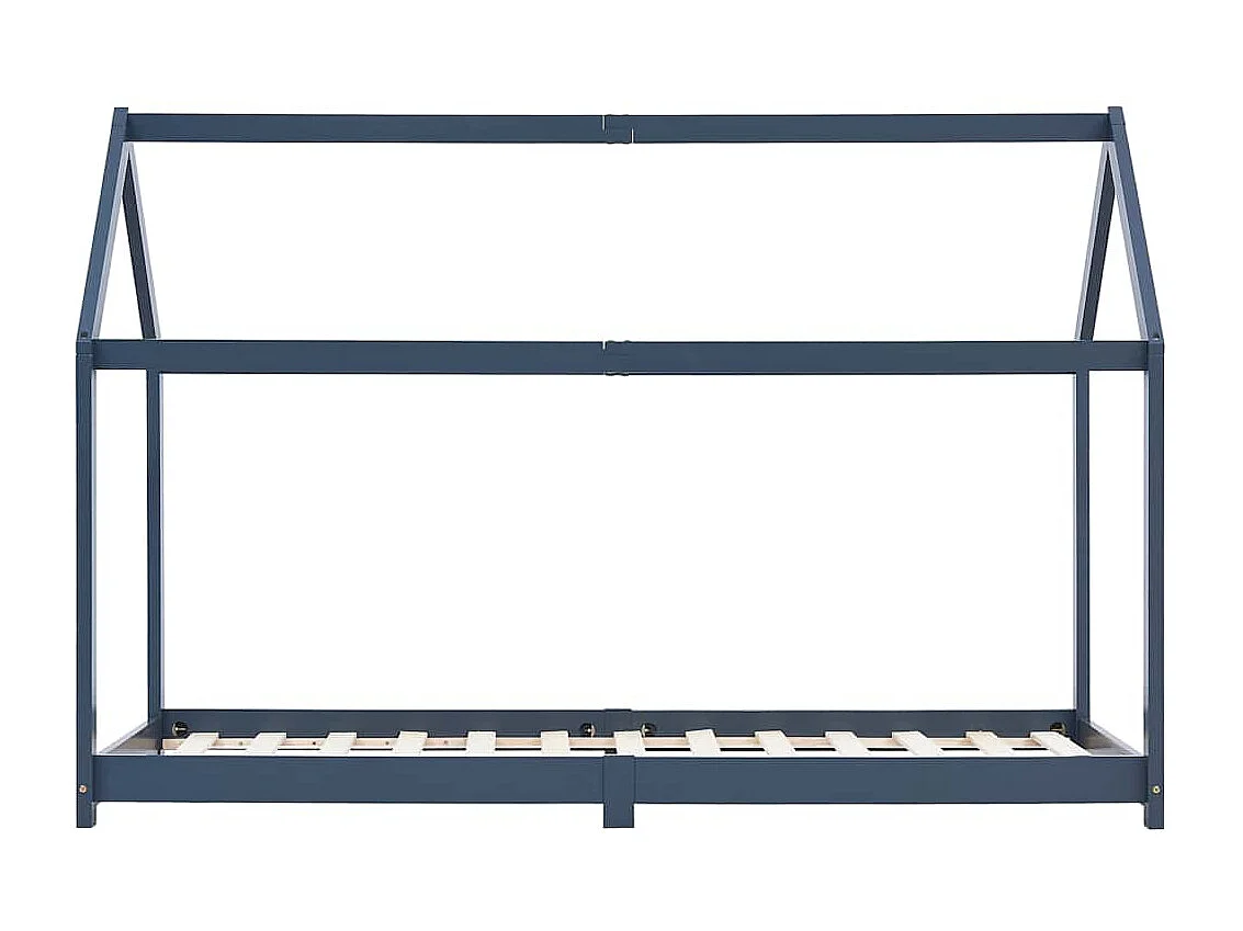 Cadre de lit d'enfant Gris  Bois de pin massif 90 x 200 cm