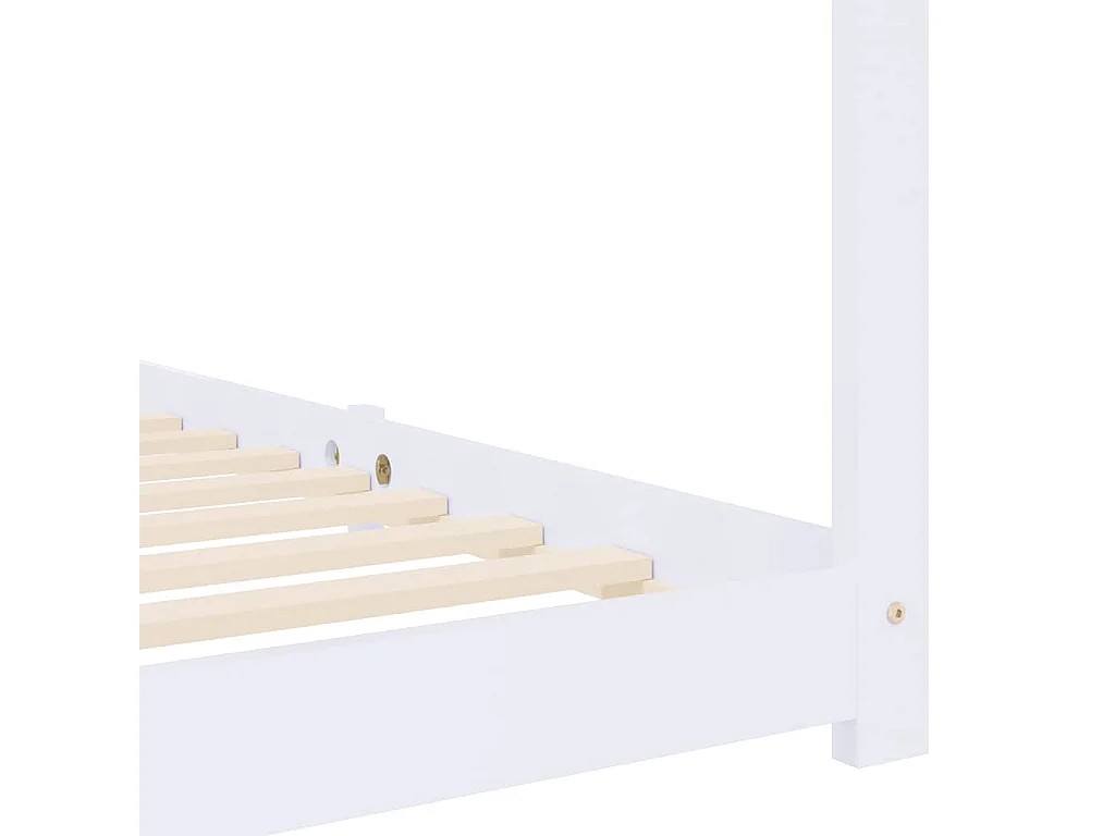 Estructura de cama infantil Blanco Madera maciza de pino 70x140 cm