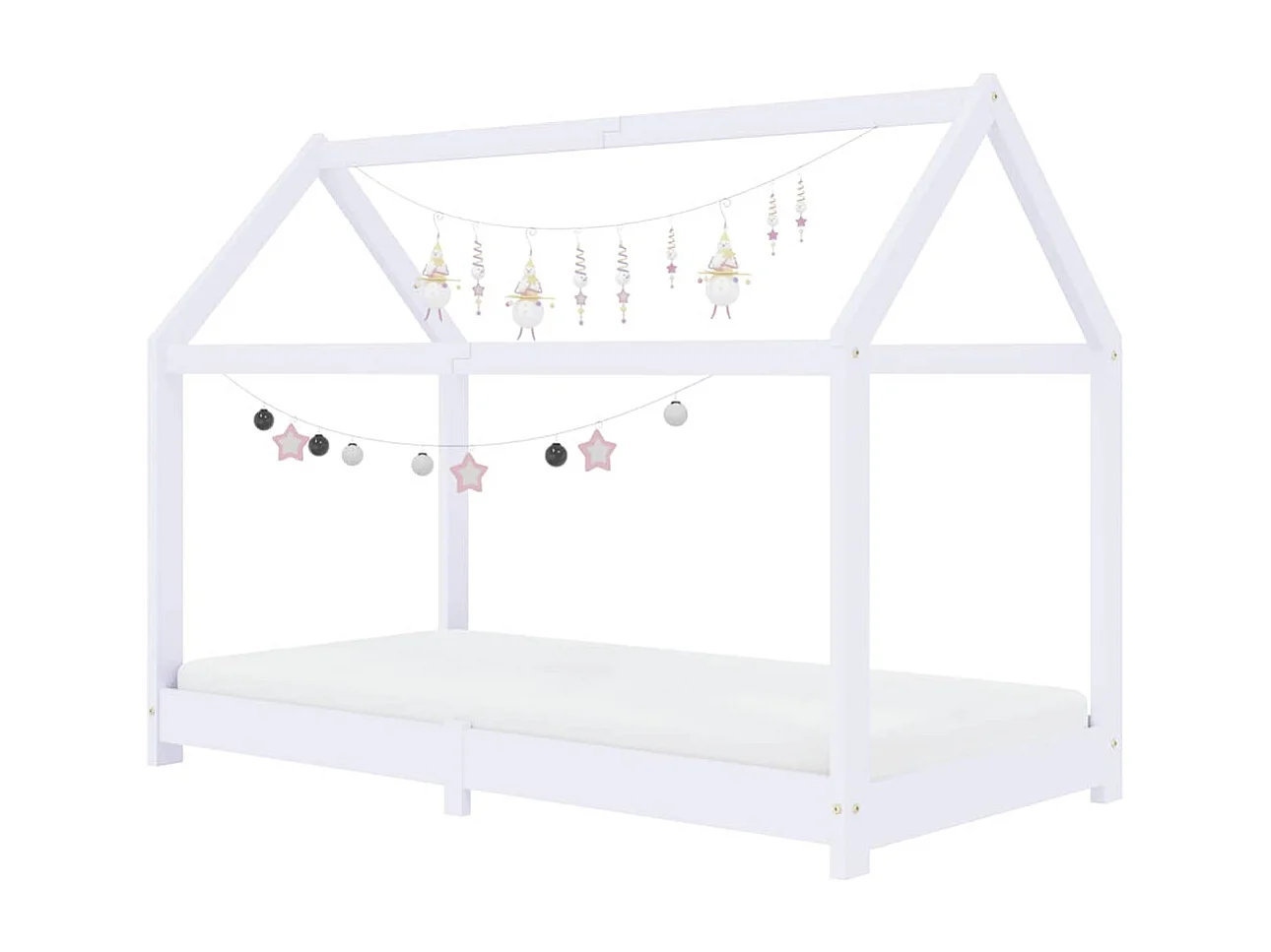 Cadre de lit d'enfant Blanc Bois de pin massif 70x140 cm