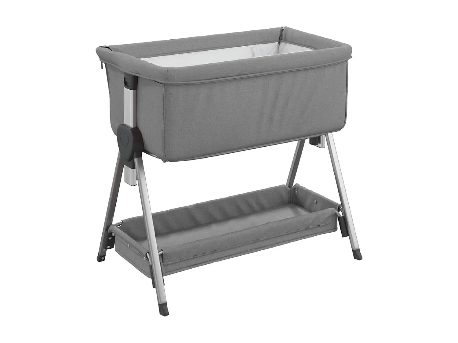 Lit pour bébé avec matelas Gris clair Tissu de lin