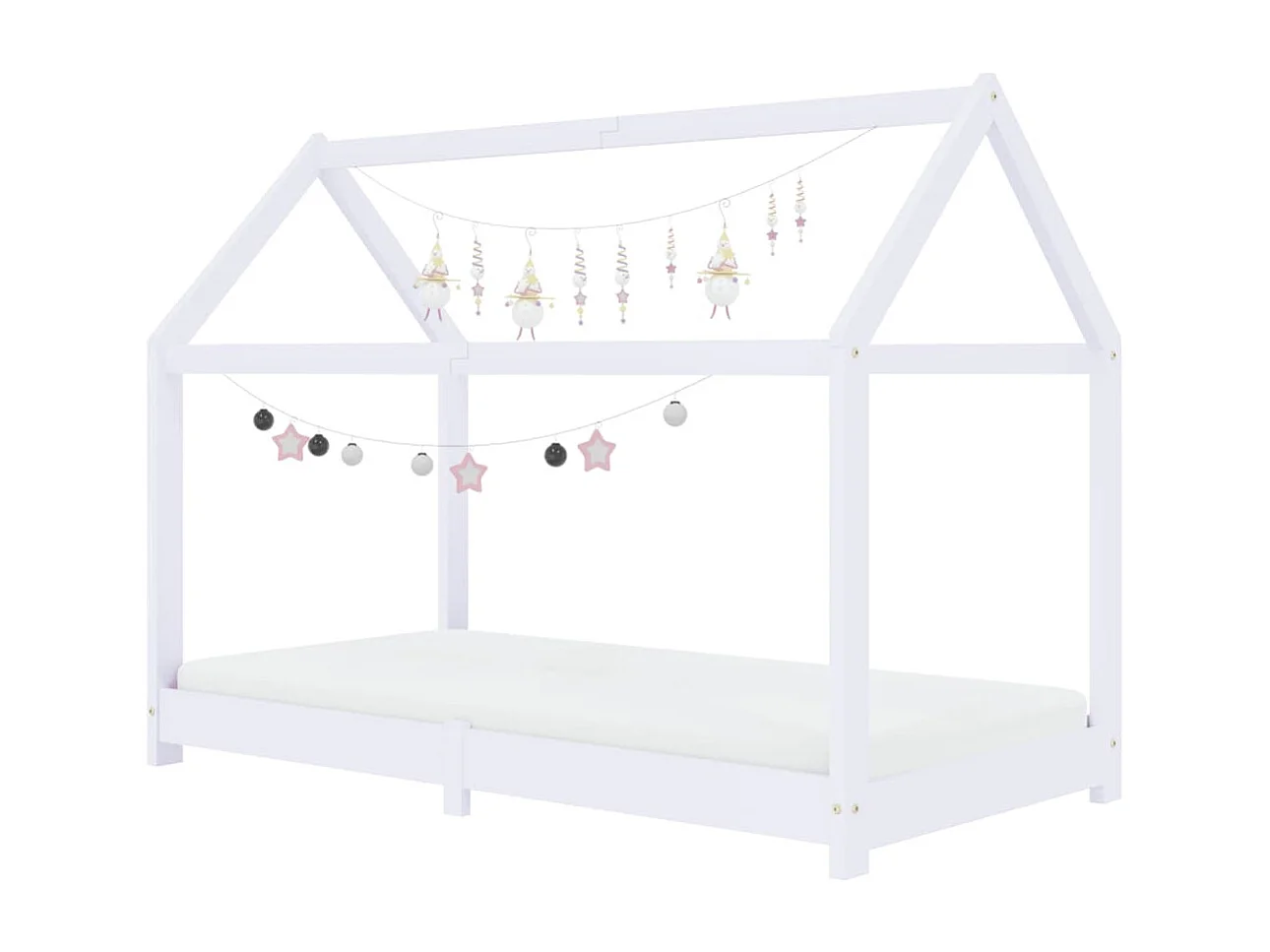 Estructura de cama infantil Blanco Madera maciza de pino 80x160 cm