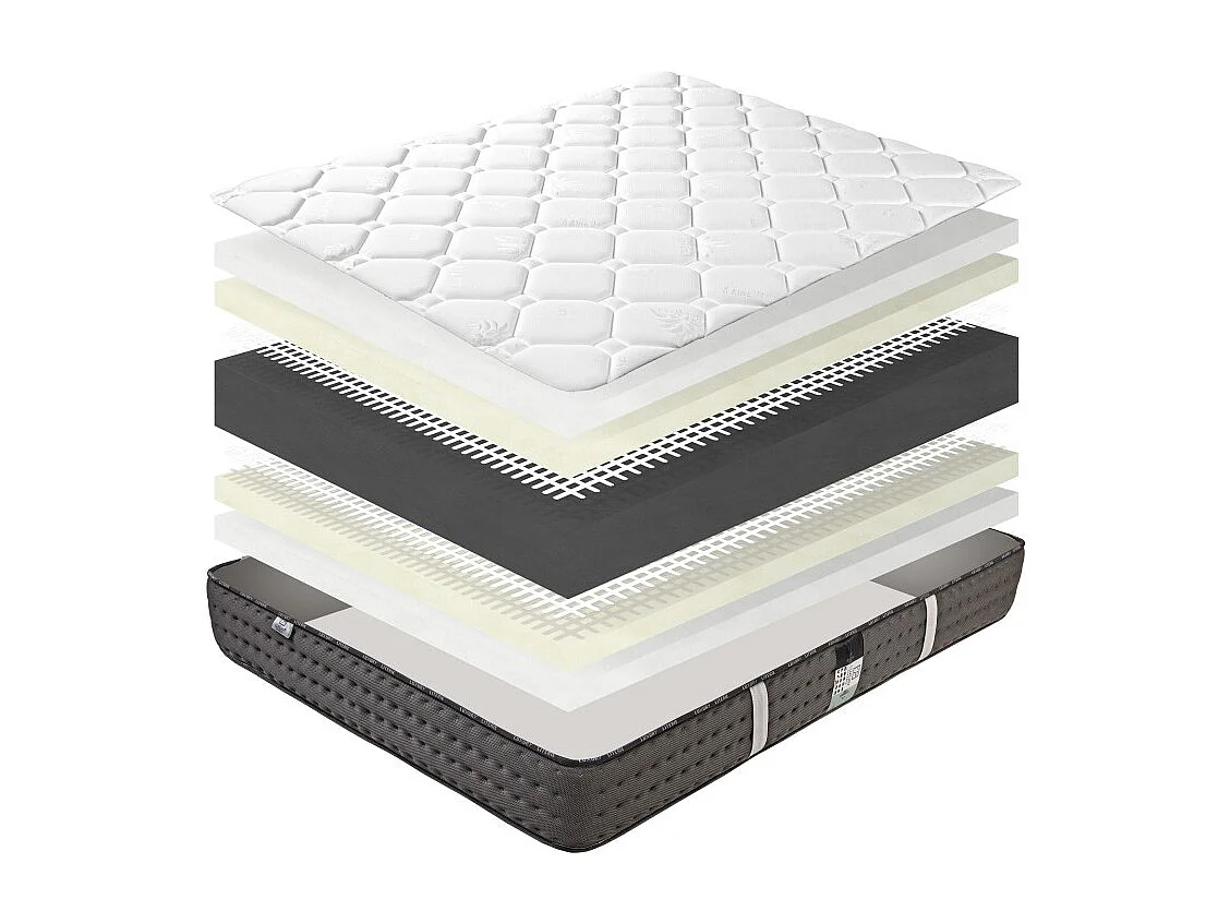 Matelas Zen (20 cm), Couette et Oreiller mousse haute densité, ferme, face été/hiver, 140x200cm