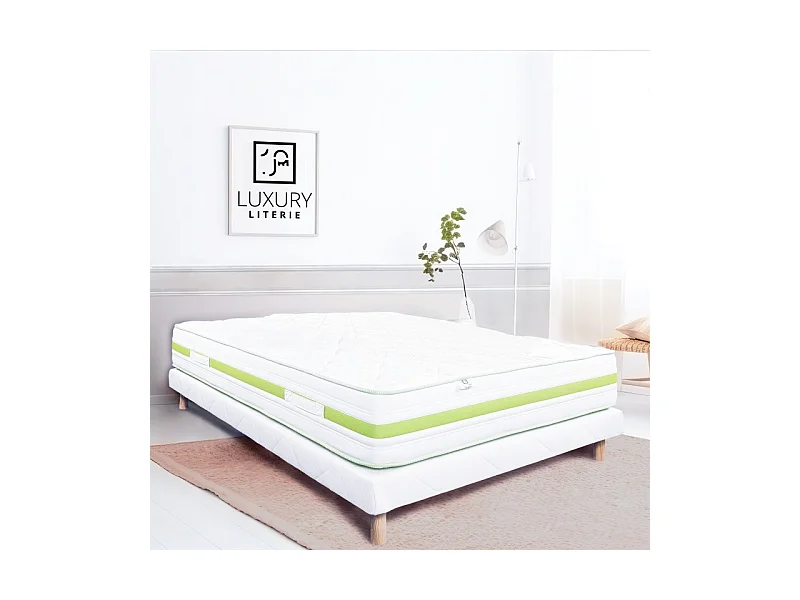 Matelas Rêverie (30cm), mousse haute densité, indépendance du couchage, face été/hiver, 140x200cm