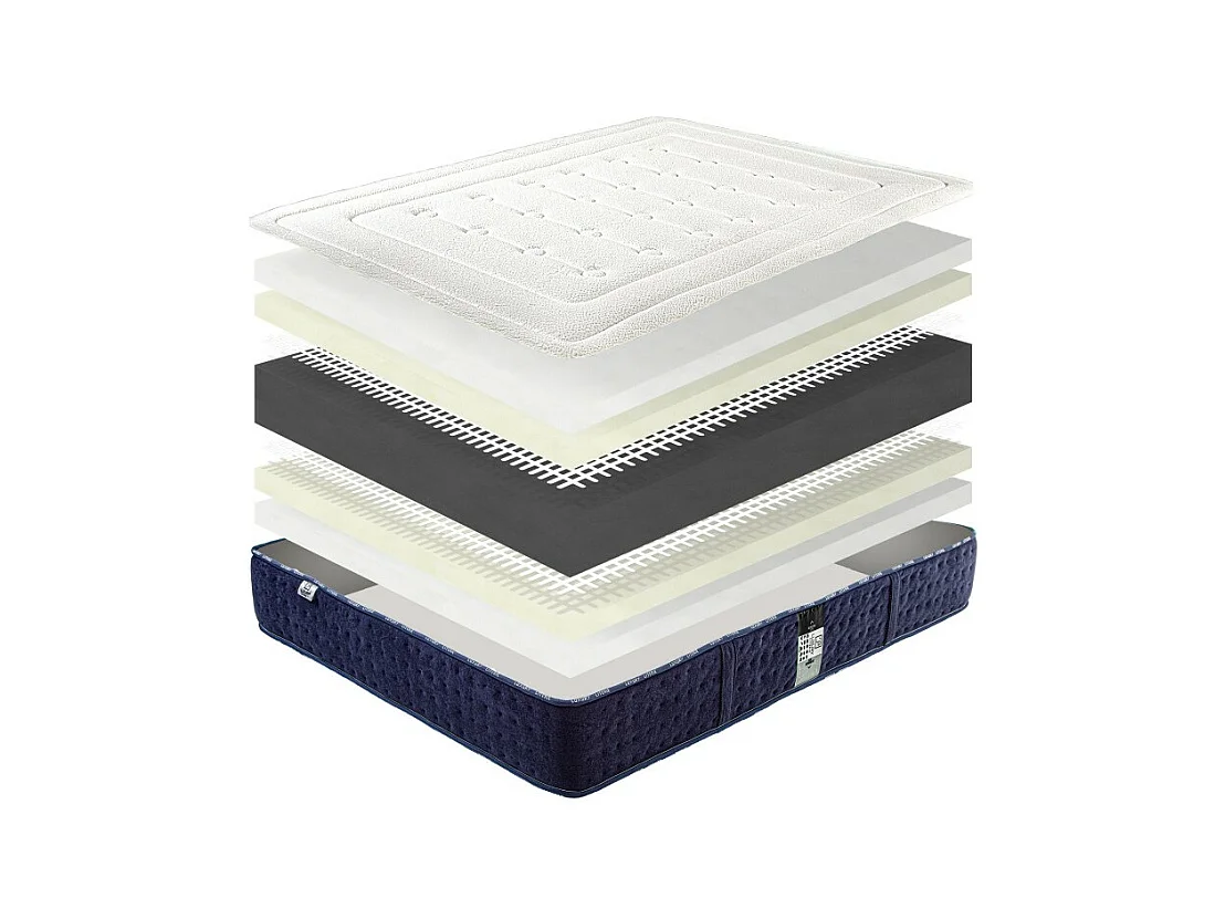 Matelas Nuage (24cm) mousse haute densité, mi-ferme, face été/hiver + oreiller, 180x200cm