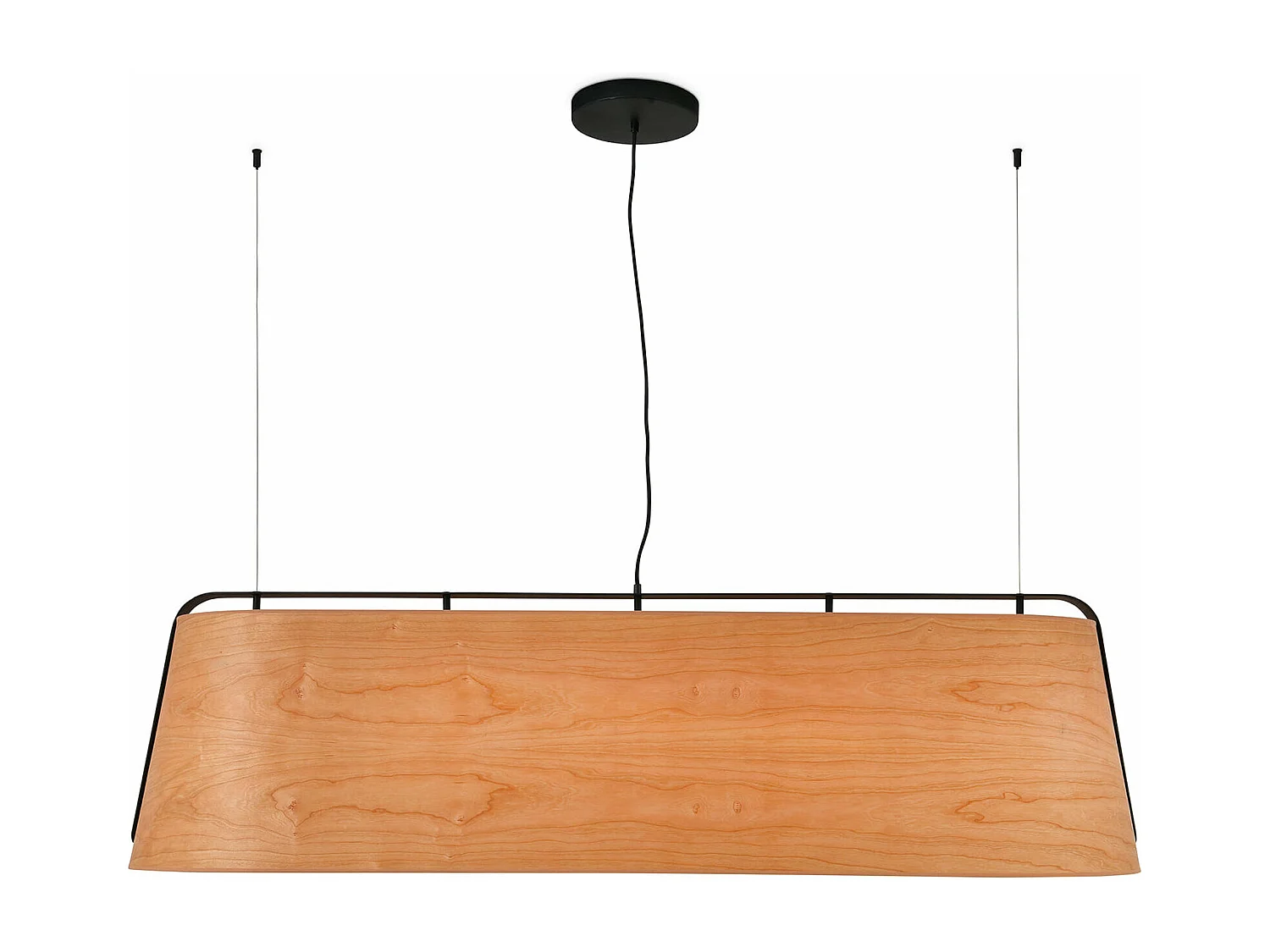 STOOD Lampe à suspension noire et bois