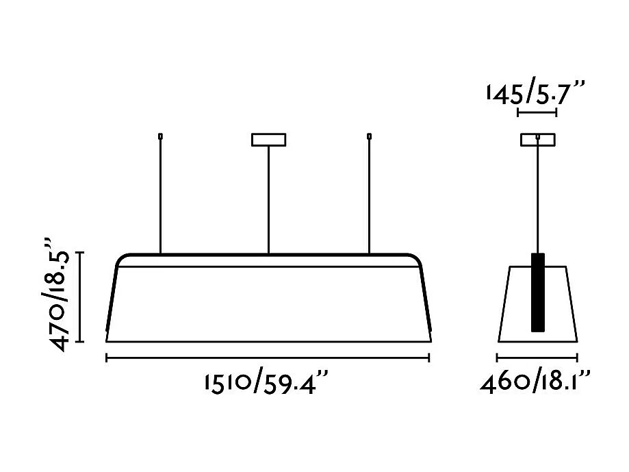 STOOD Lampe à suspension noire et bois