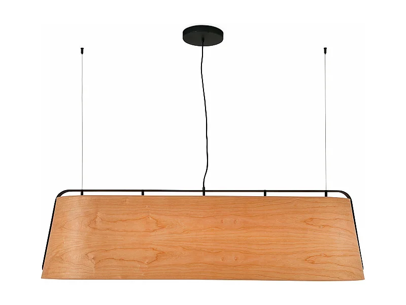 Lámpara colgante STOOD negra y madera