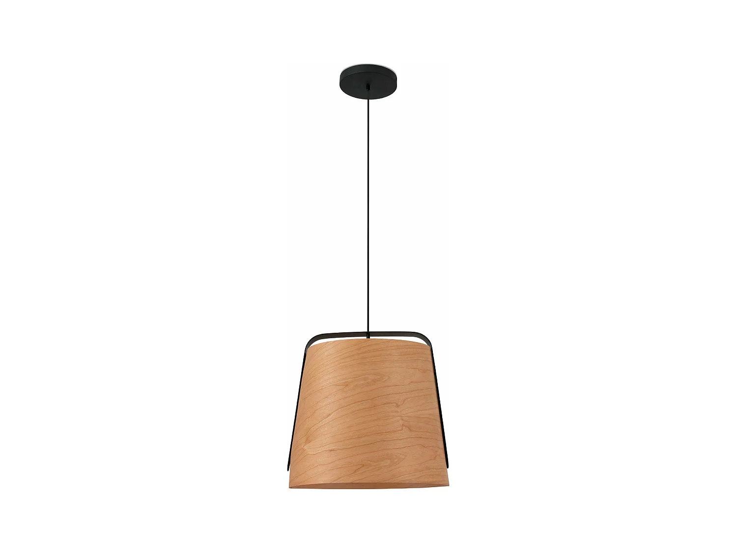 STOOD Lampe à suspension noire et bois