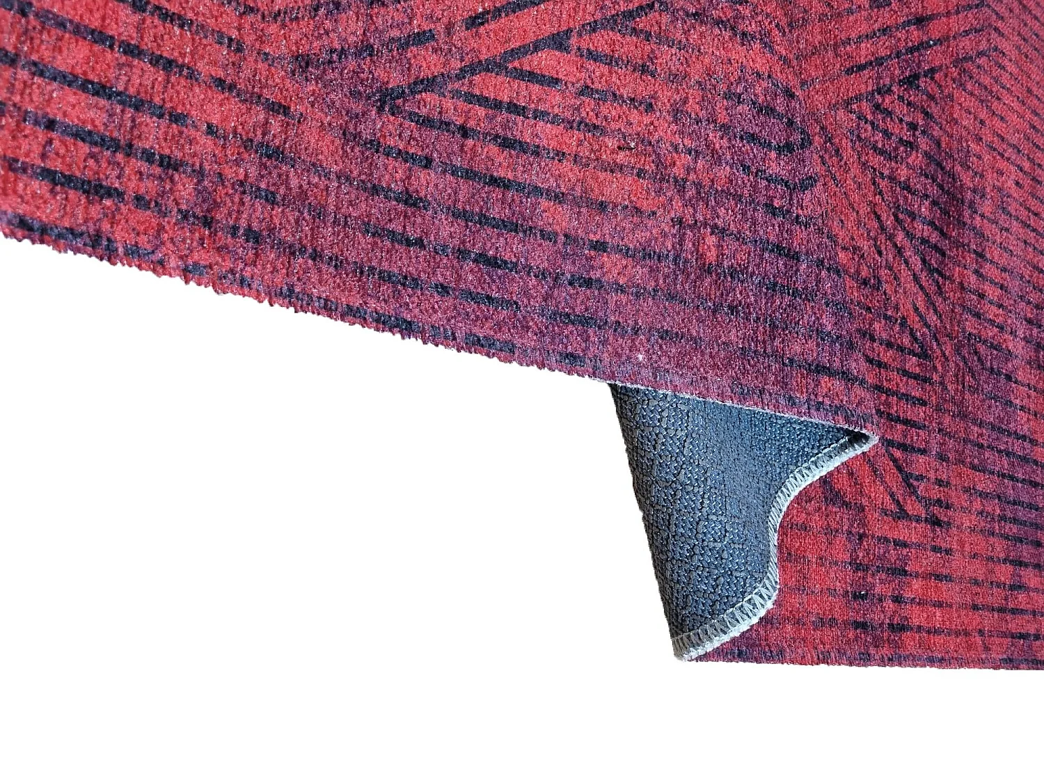 Tapis de salon 120x180 cm Polycoton Fisun Rouge