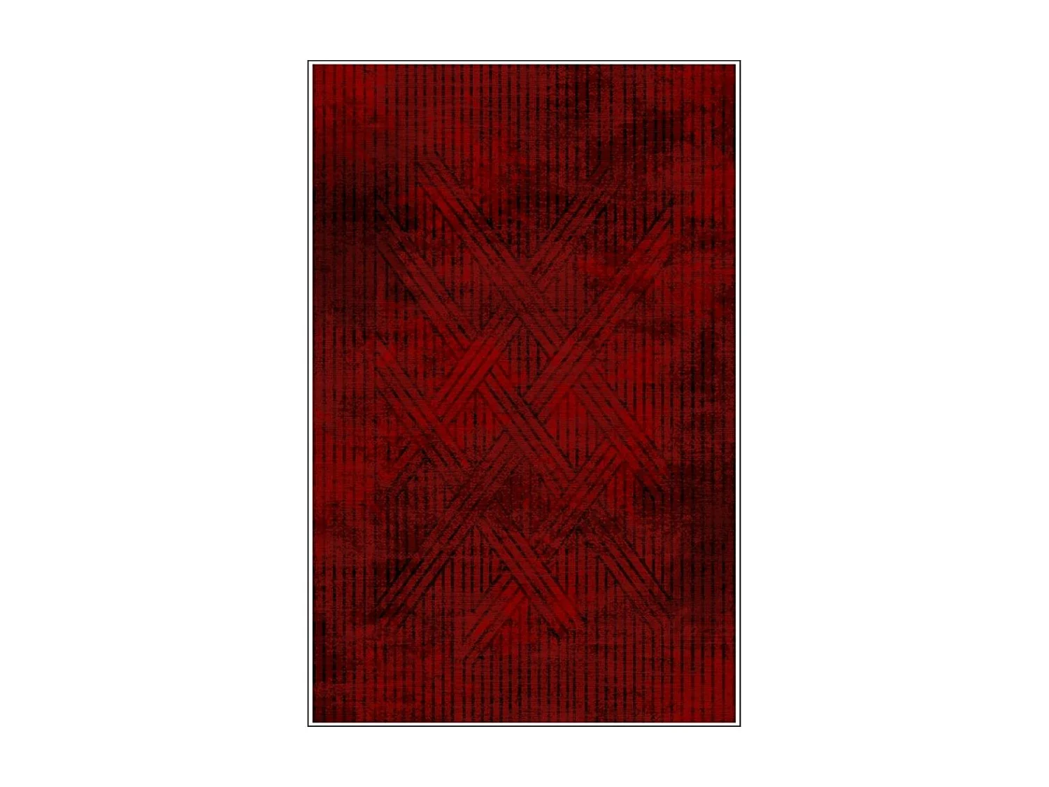 Tapis de salon 120x180 cm Polycoton Fisun Rouge
