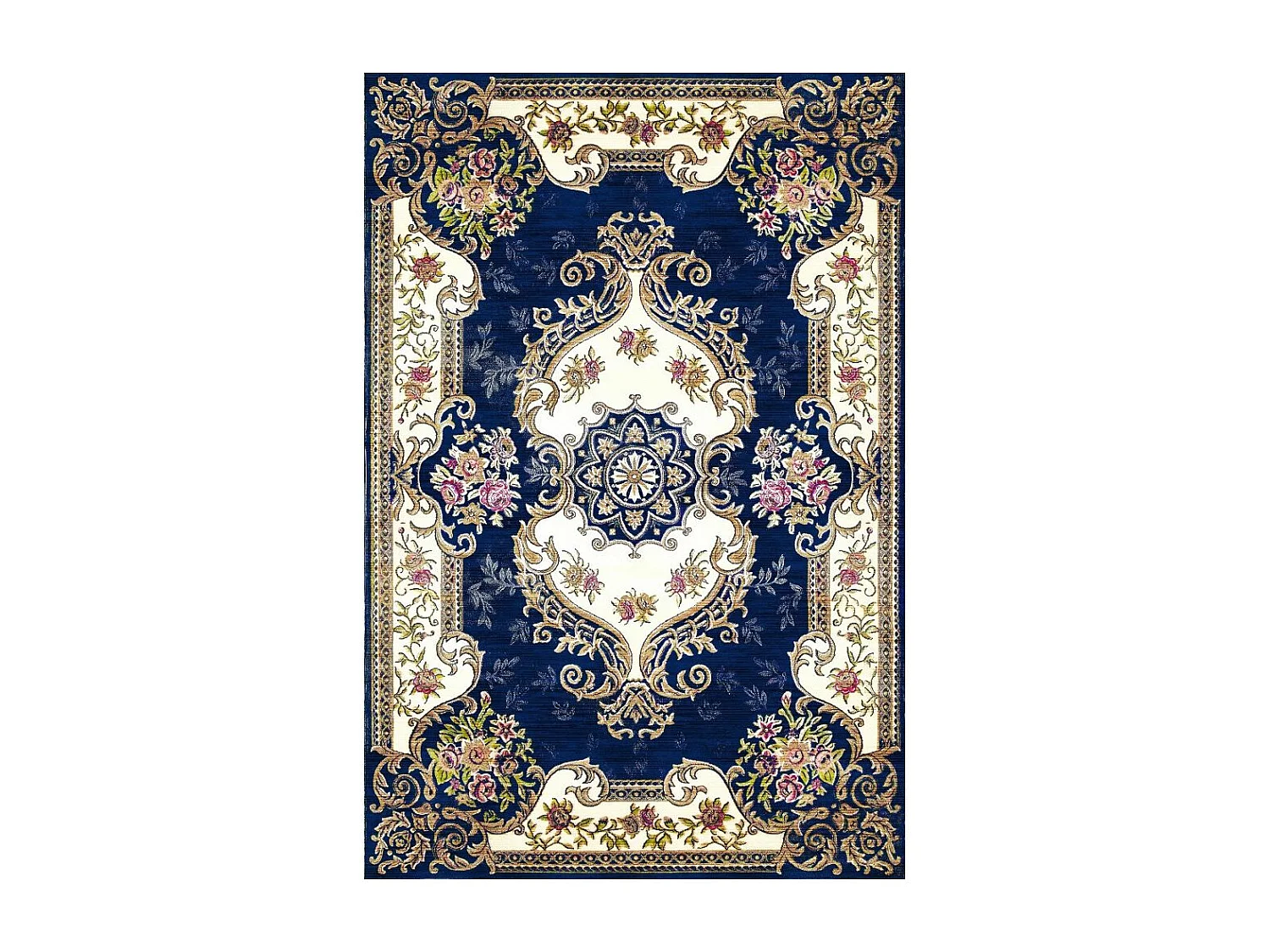 Tapis de salon 300x400 cm Polycoton Orient Bleu
