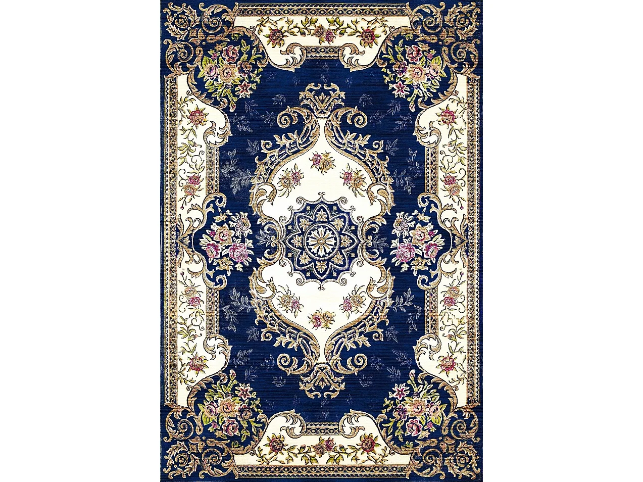 Tapis de salon 300x400 cm Polycoton Orient Bleu