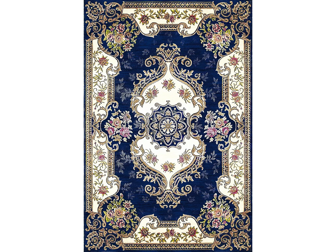 Tapis de salon 300x400 cm Polycoton Orient Bleu