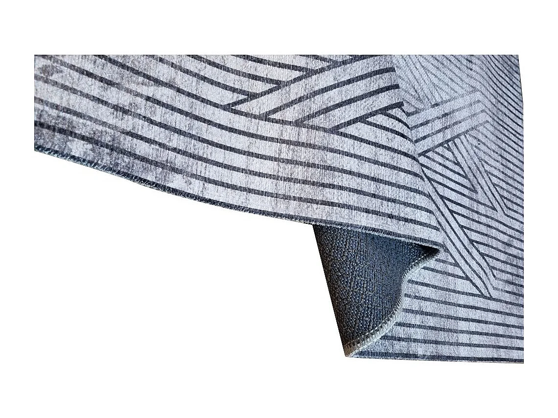 Tapis de salon 200x300 cm Polycoton Fisun Gris