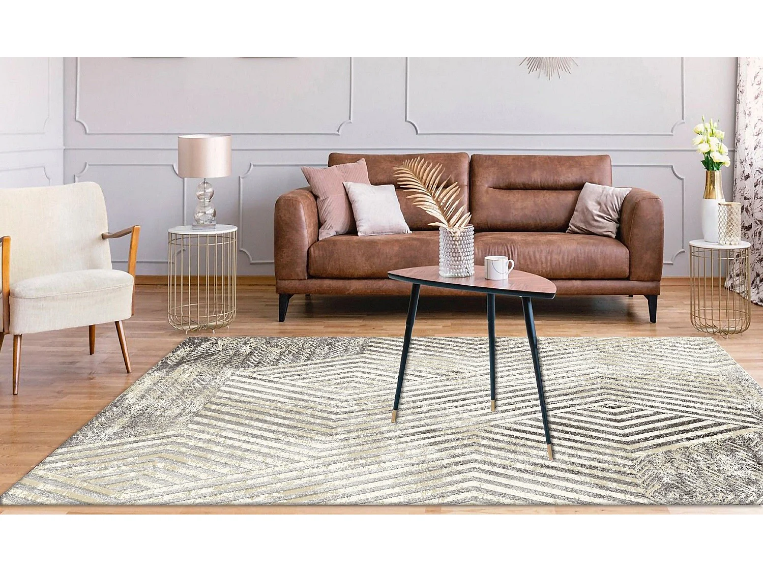 Tapis de salon 120x180 cm Polycoton Borrow