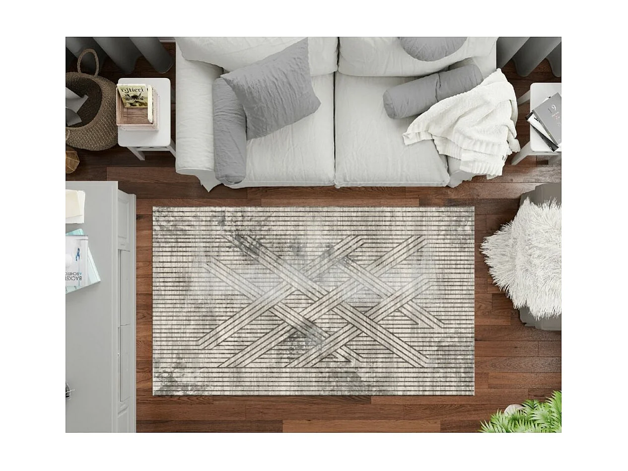 Tapis de salon 160x230 cm Polycoton Fisun Beige