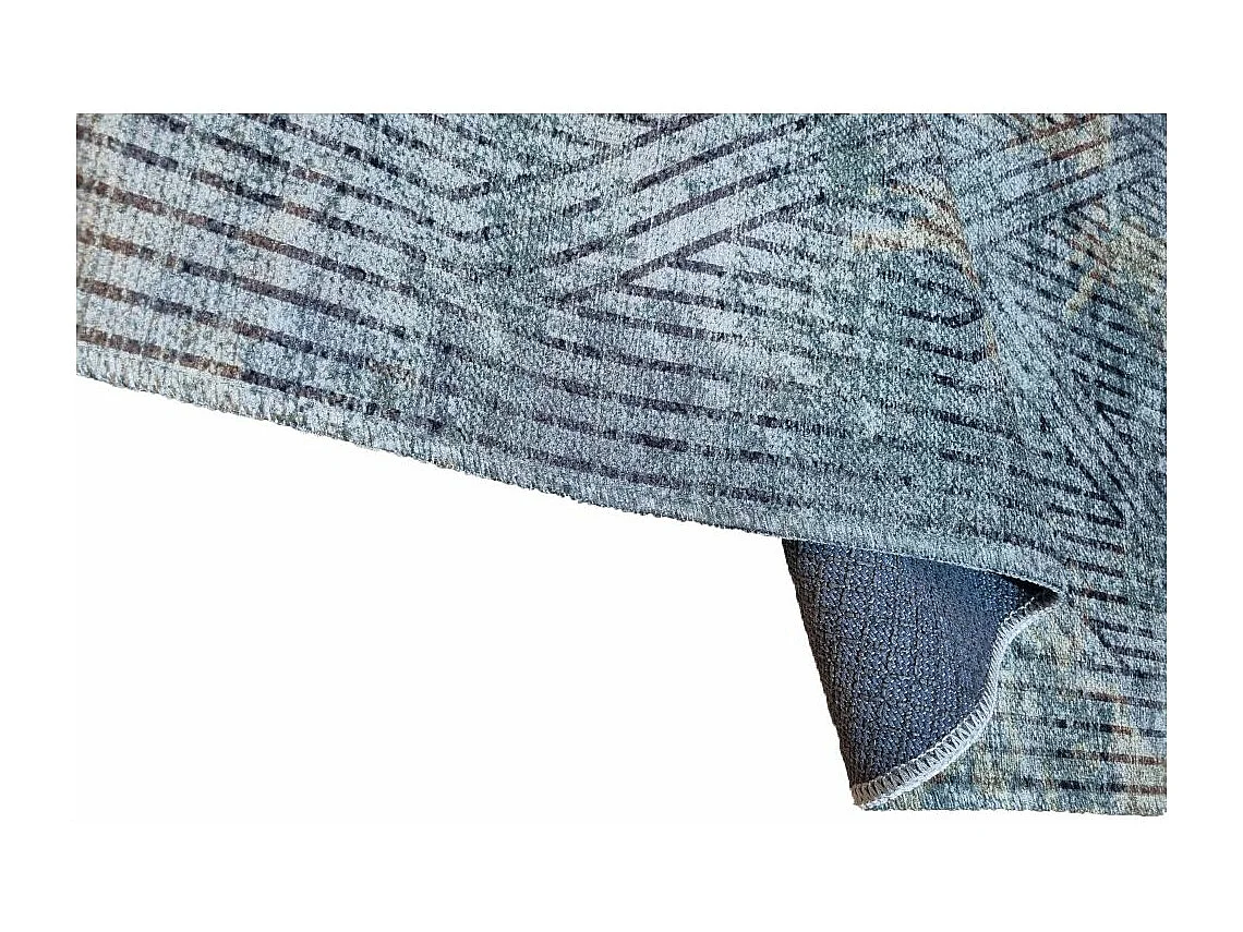 Tapis de salon 80x150 cm Polycoton Fisun Vert