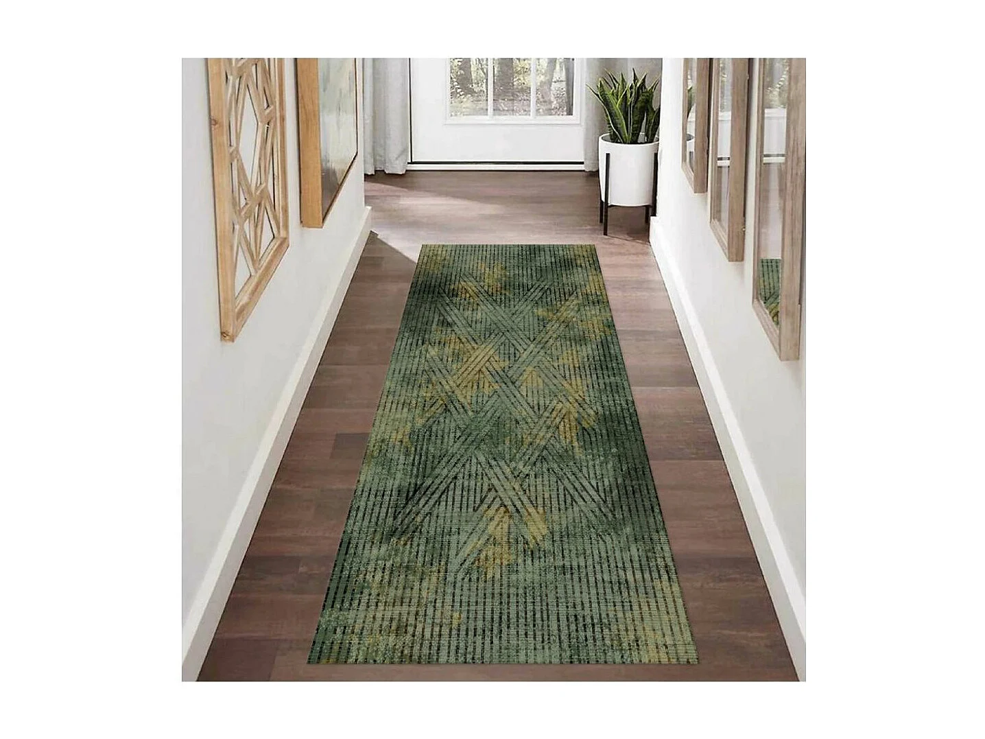 Tapis de salon 80x150 cm Polycoton Fisun Vert