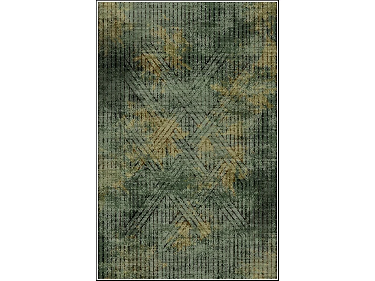 Tapis de salon 80x150 cm Polycoton Fisun Vert