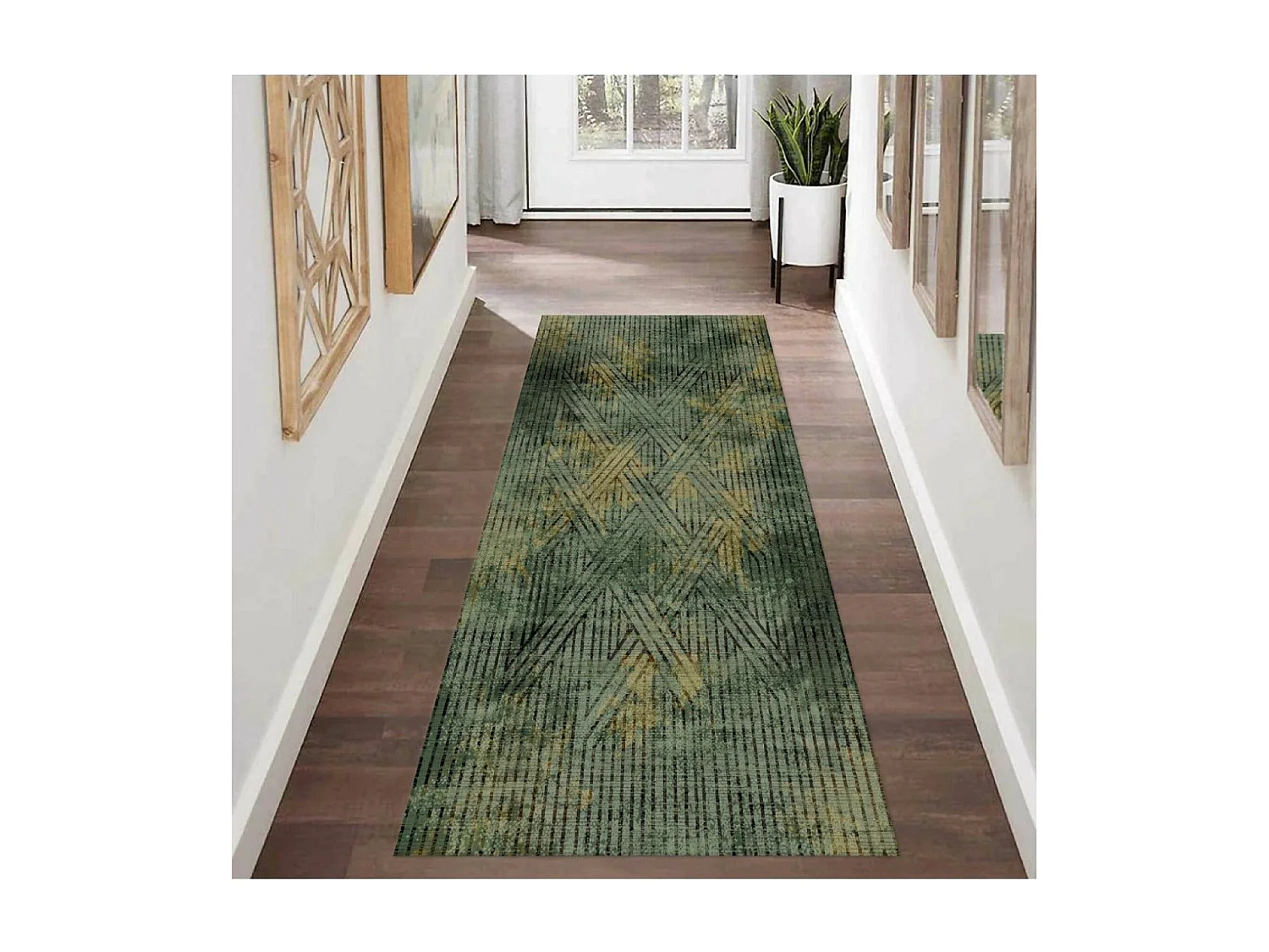 Tapis de salon 80x150 cm Polycoton Fisun Vert