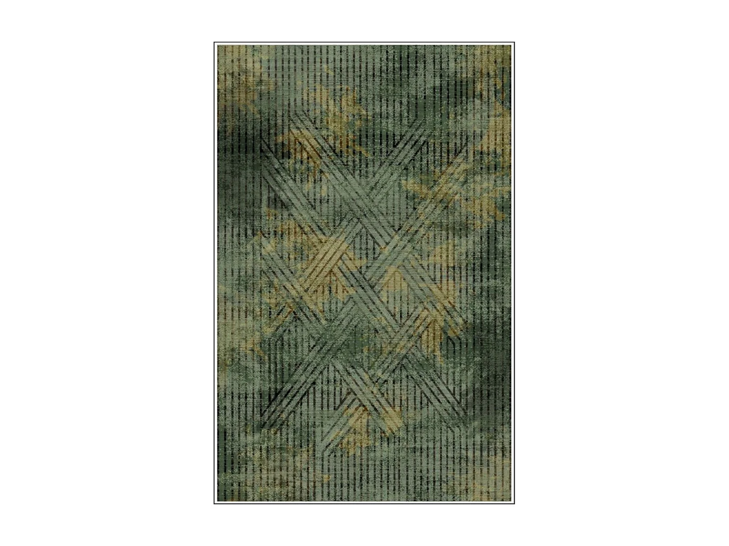 Tapis de salon 80x150 cm Polycoton Fisun Vert