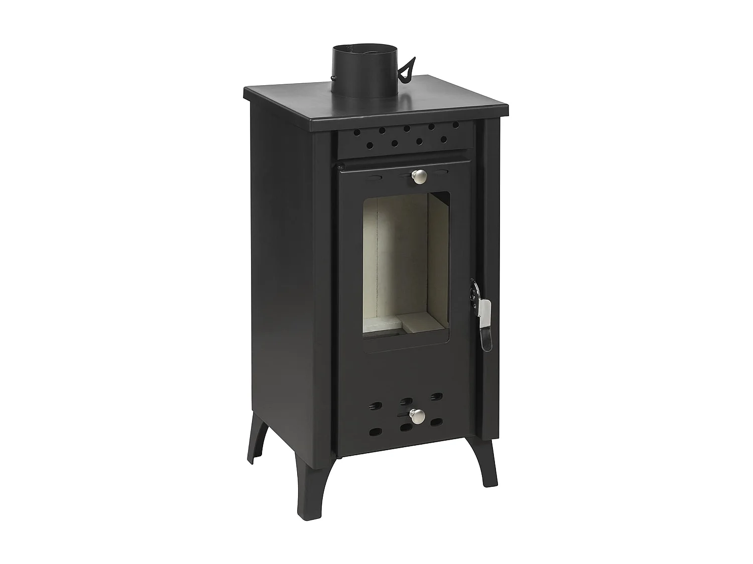 Poêle à bois Matilde Nera, puissance 7,7 kW, L33 x P38,5 x H74