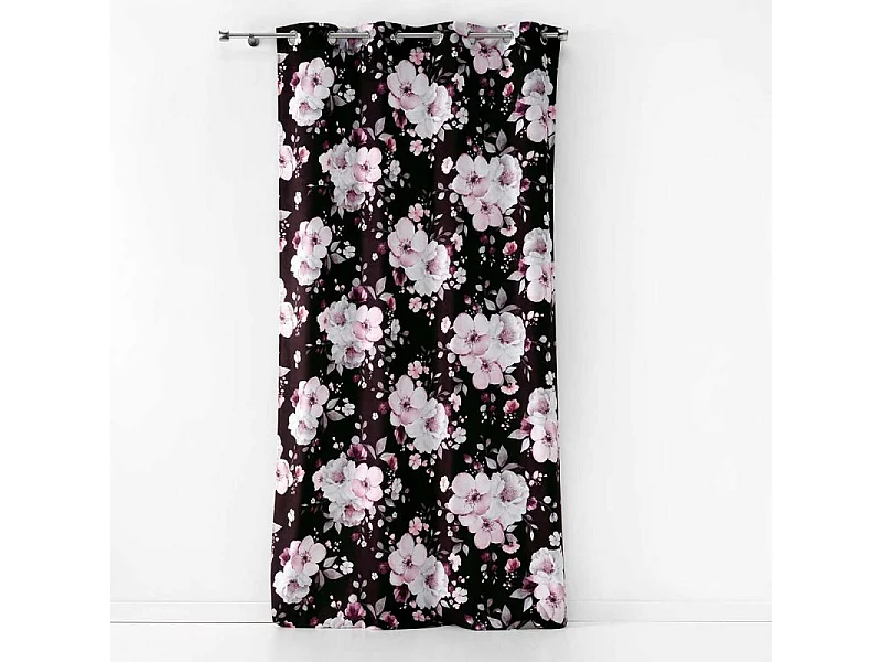 Rideau à Œillets "Velvet Flower" 140x240cm Noir