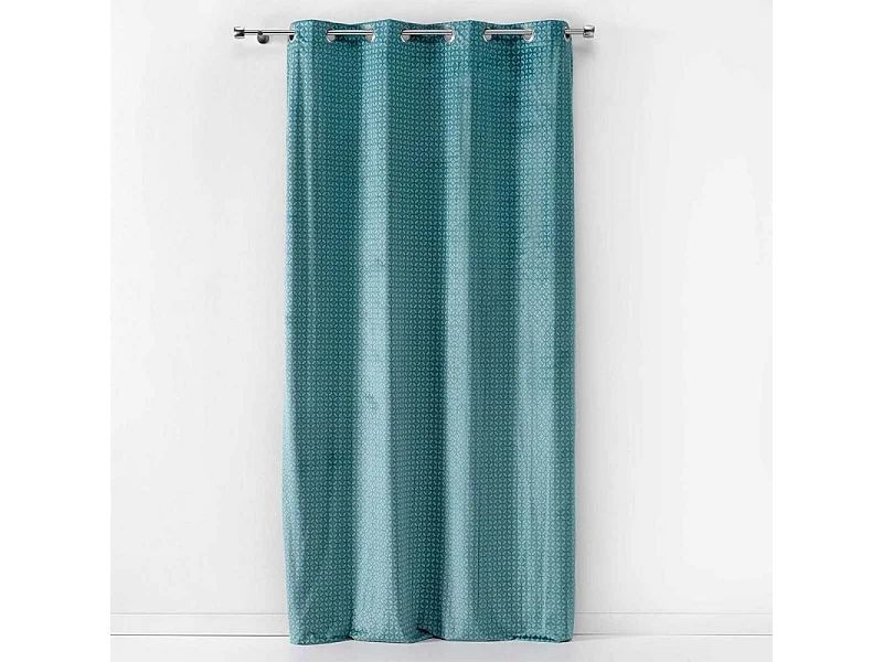 Rideau à Œillets Imprimé "Kansas" 140x240cm Bleu