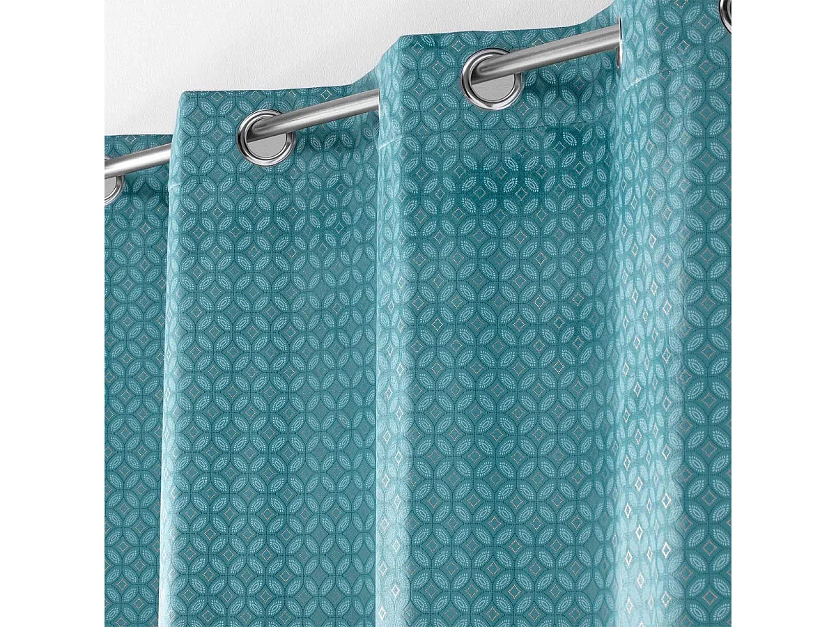 Rideau à Œillets Imprimé "Kansas" 140x240cm Bleu