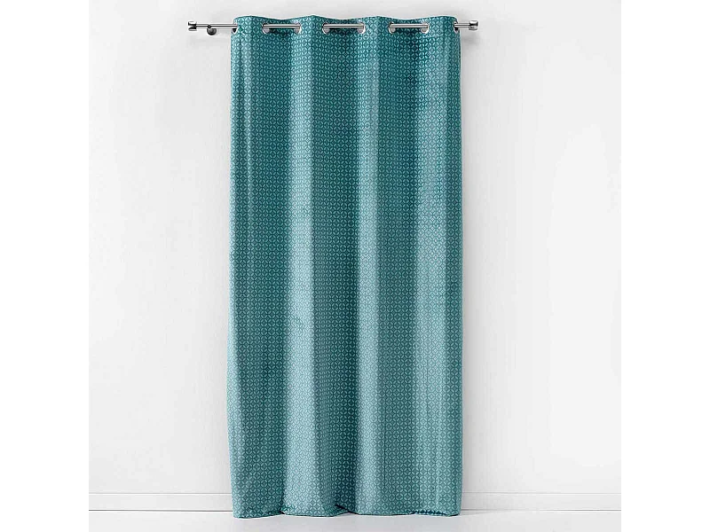 Rideau à Œillets Imprimé "Kansas" 140x240cm Bleu