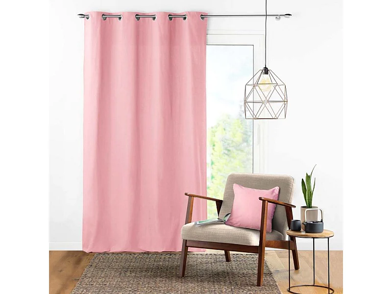 Rideau à Oeillets "Panama" 140x240cm Rose Dragée