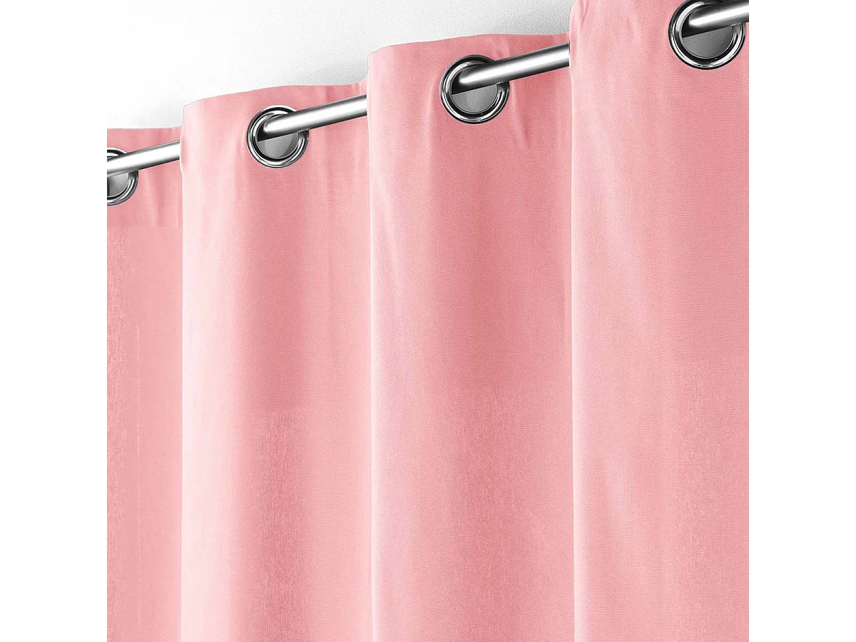 Rideau à Oeillets "Panama" 140x240cm Rose Dragée