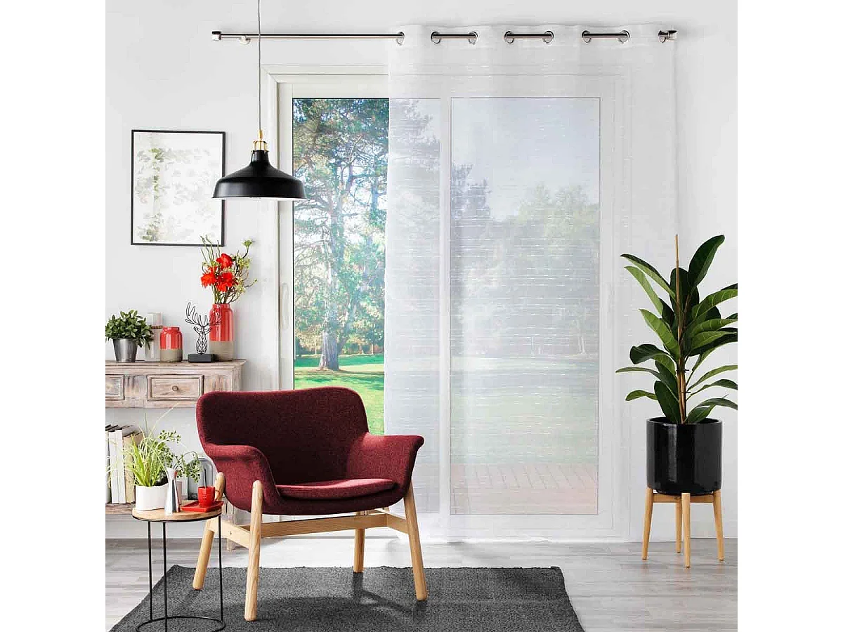 Rideau Voilage à Œillets "Opalia" 140x240cm Blanc