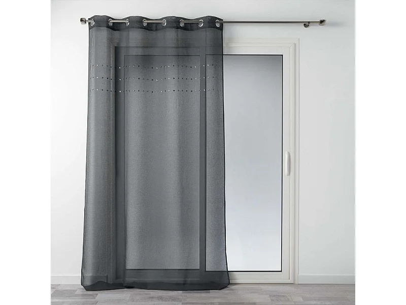 Rideau Voilage à Œillets "Linea" 140x240cm Anthracite