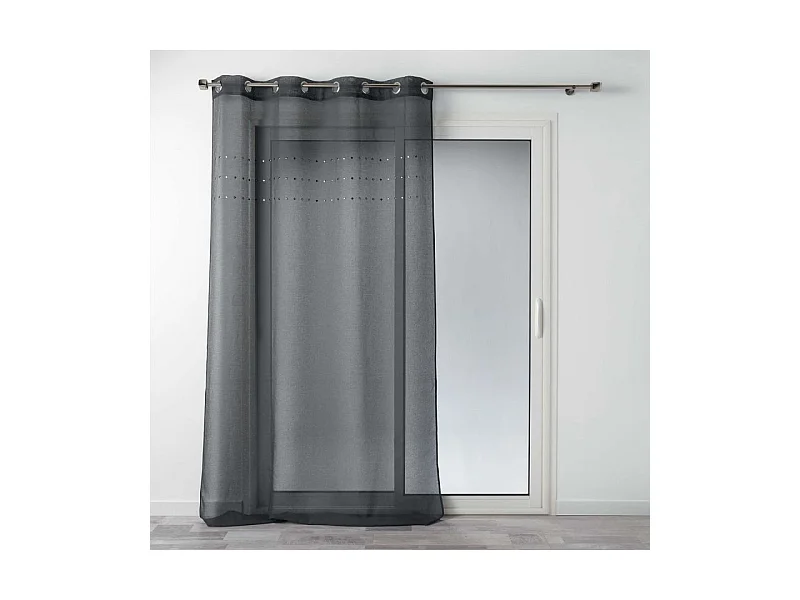 Rideau Voilage à Œillets "Linea" 140x240cm Anthracite