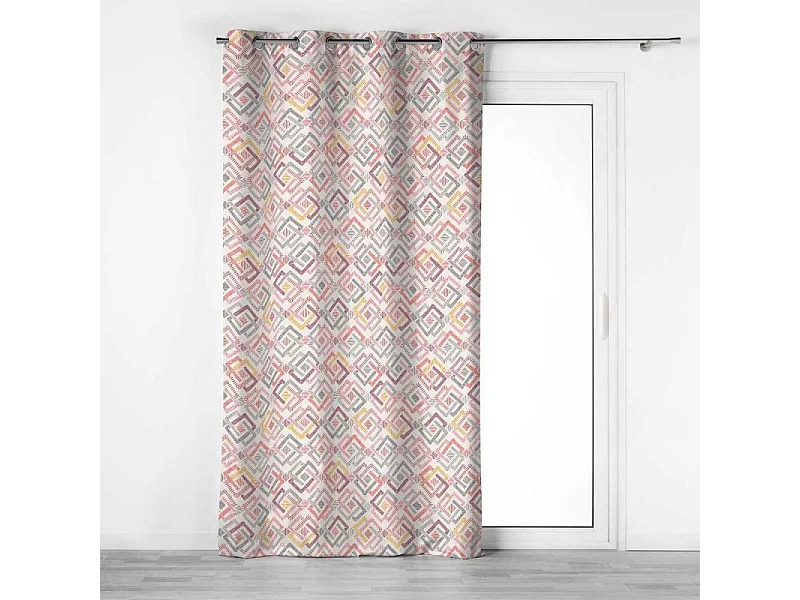 Rideau à Œillets Imprimé "Zoula" 140x240cm Corail