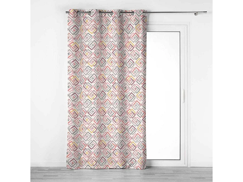 Rideau à Œillets Imprimé "Zoula" 140x240cm Corail