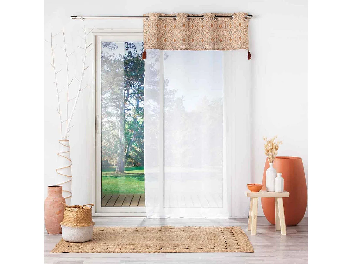 Rideau Voilage à Œillets "Samira" 140x240cm Terracotta