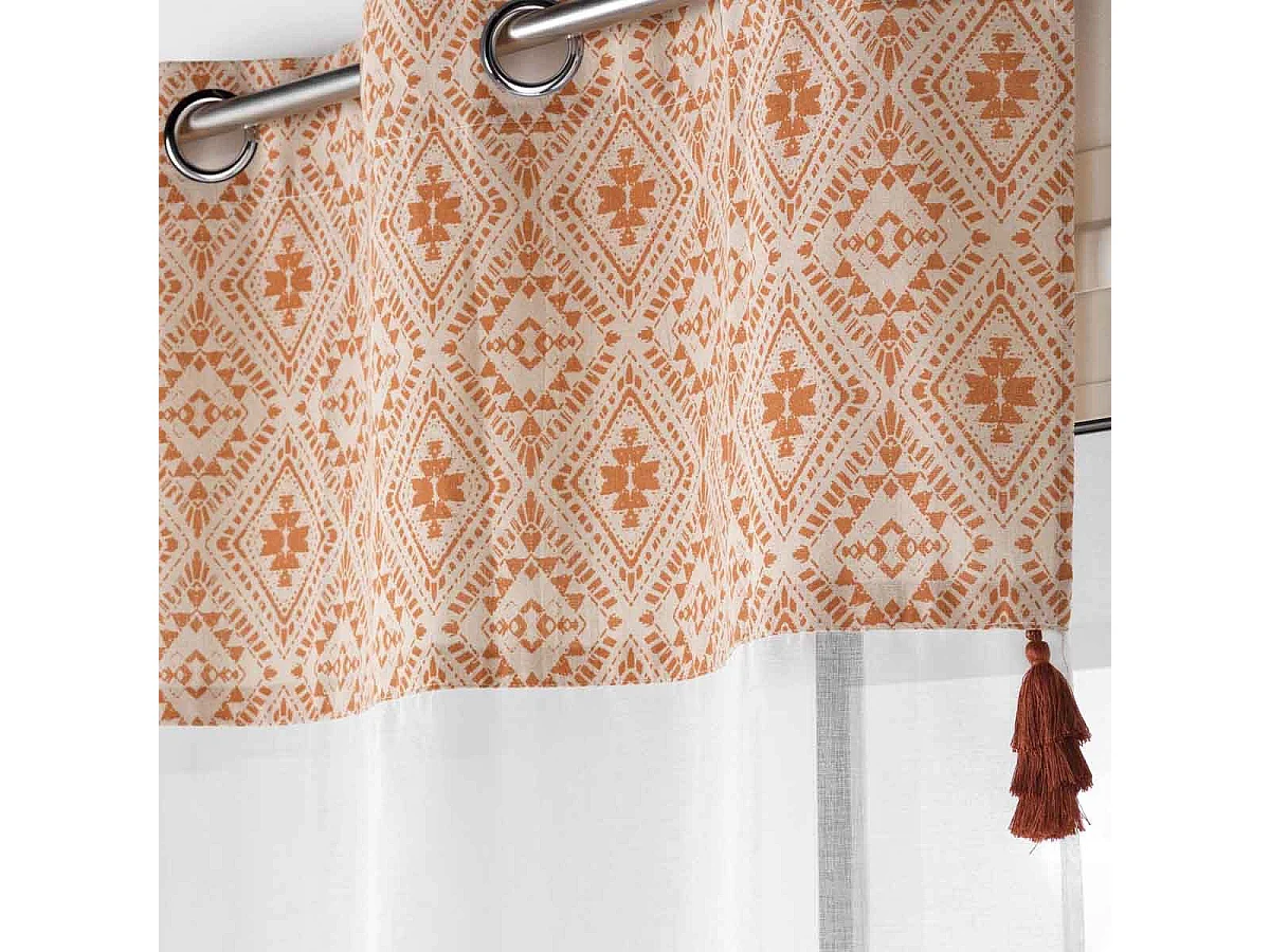 Rideau Voilage à Œillets "Samira" 140x240cm Terracotta