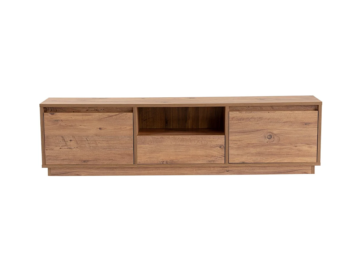 Meuble TV 3 portes rabattables et 1 niche ouverte L160 cm - VANGUARD