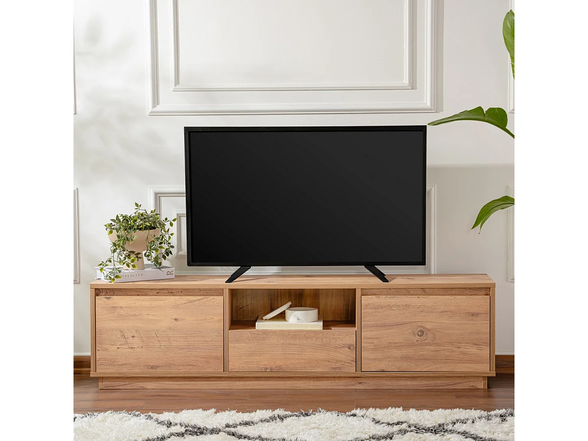 TV-Möbel mit 3 klappbaren Türen und 1 offenem Fach L160 cm - VANGUARD