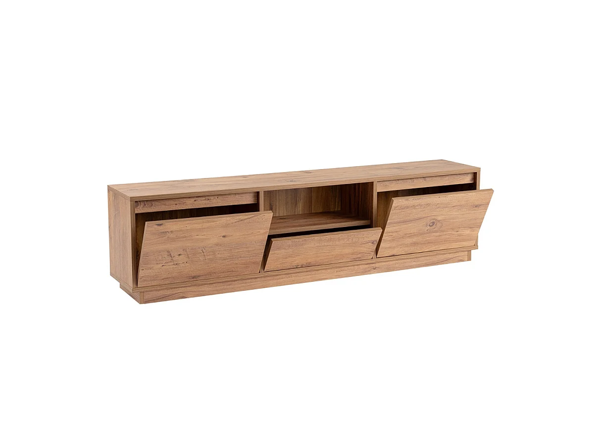 VANGUARD TV unit with 3 drop-down doors and 1 open niche, 160 cm wide