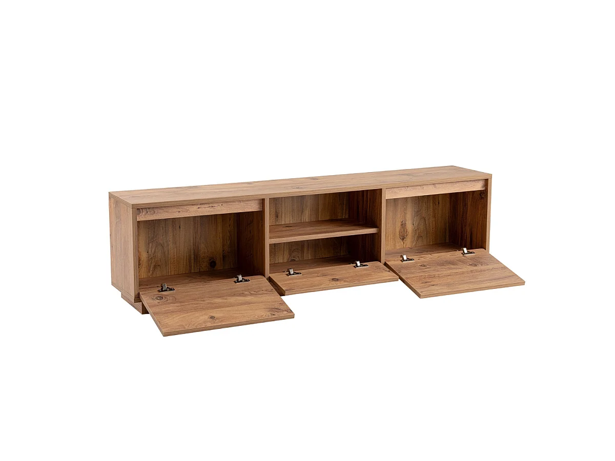 VANGUARD TV unit with 3 drop-down doors and 1 open niche, 160 cm wide