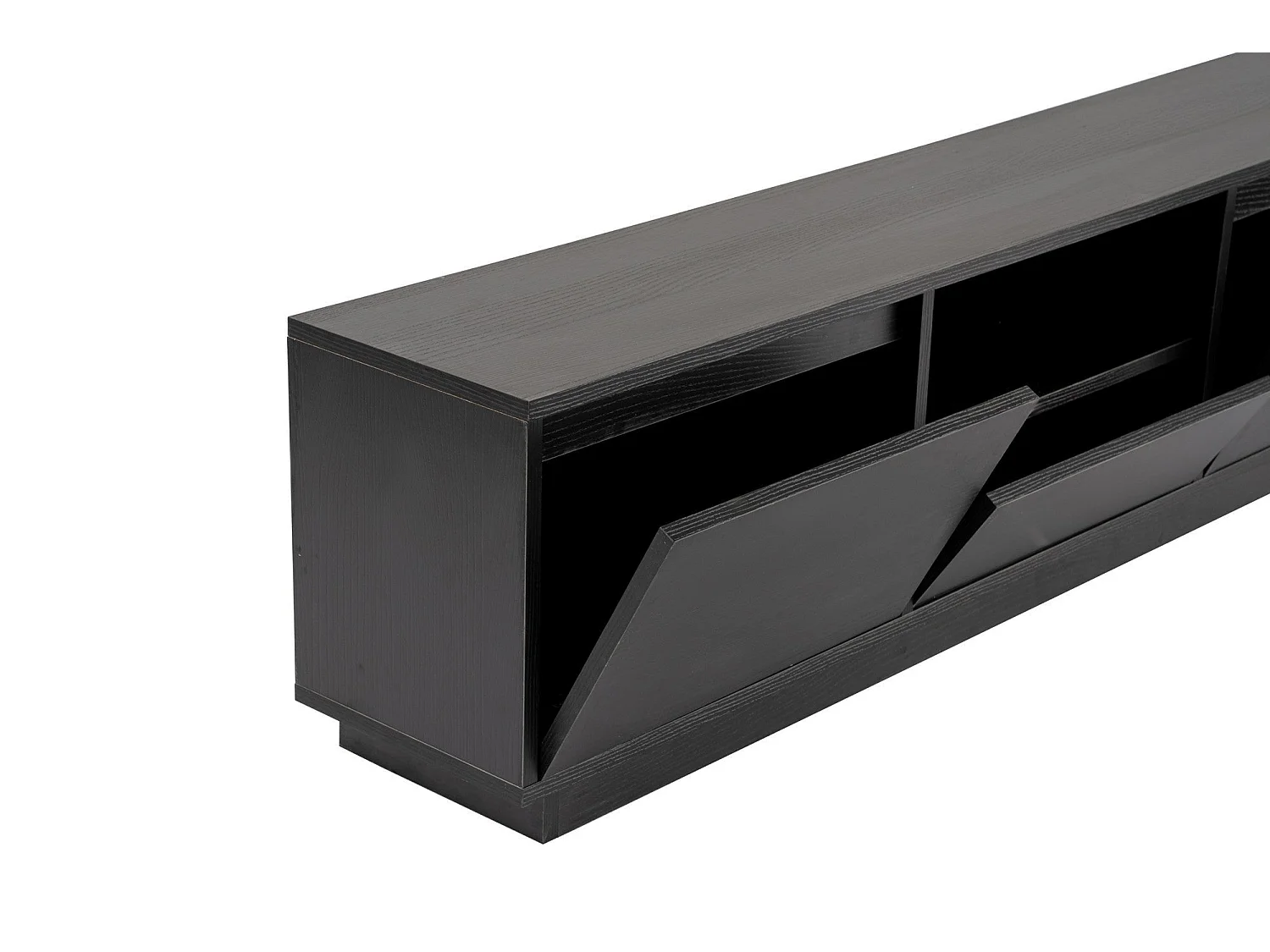 Meuble TV 3 portes rabattables et 1 niche ouverte L160 cm - VANGUARD